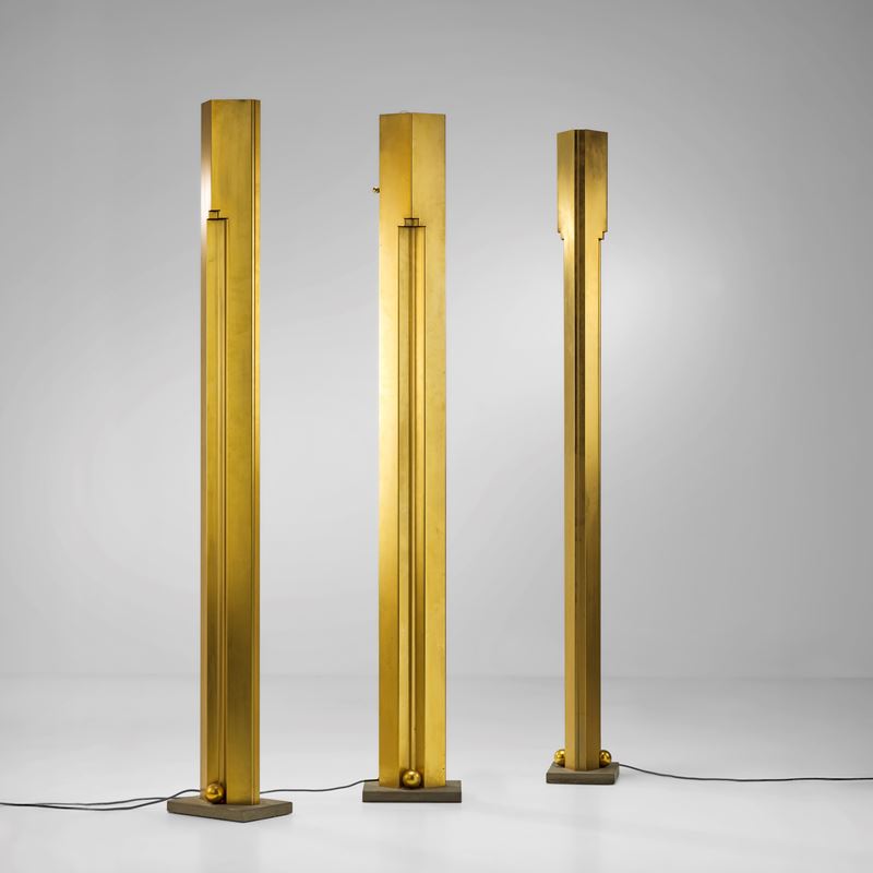 Kazuhide Takahama : Tre lampade da terra mod. Totem.  - Asta Design Properties - Cambi Casa d'Aste