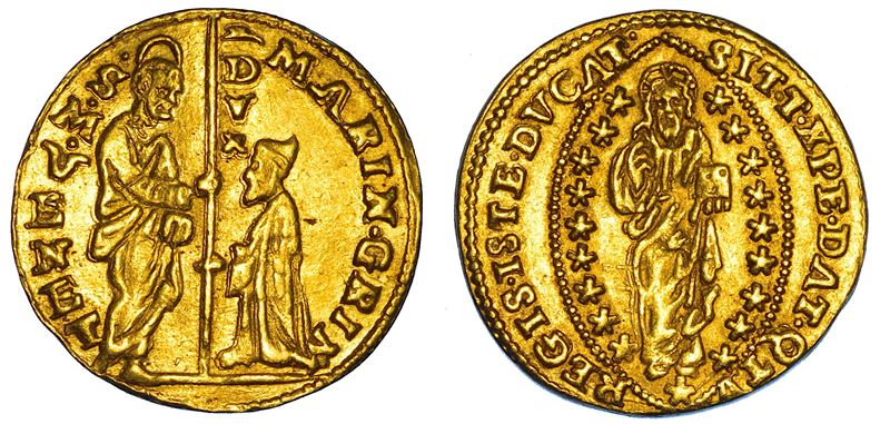 VENEZIA. MARINO GRIMANI, 1595-1605. Zecchino.  - Auction Numismatics - Cambi Casa d'Aste
