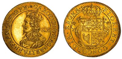 Charles I Stuart, Unite da 20 shillings, 1631-1632, oro