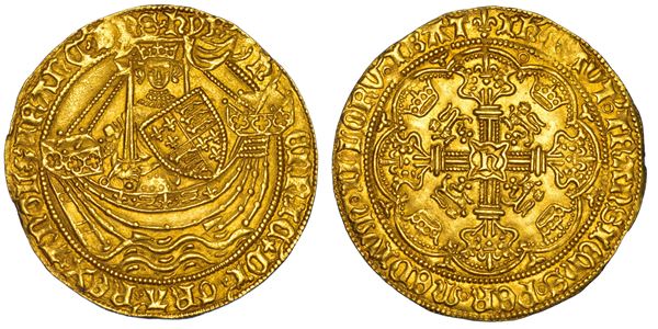 INGHILTERRA. HENRY VI LANCASTER, 1422-1461 (I Regno). Noble, 1422-1460. Londra.