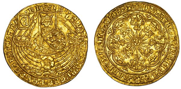 INGHILTERRA. EDWARD IV YORK, 1461-1470 (I Regno). Ryal o Rose Noble. Londra.