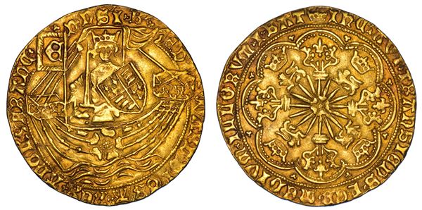 INGHILTERRA. EDWARD IV YORK, 1461-1470 (I Regno). Ryal o Rose Noble. Londra.