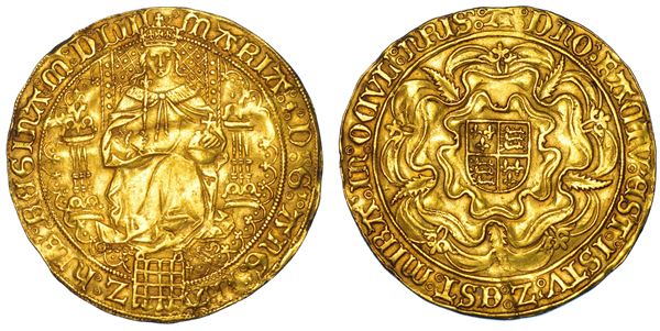 INGHILTERRA. MARY I TUDOR, 1553-1554. Sovereign da 30 shillings 1553. Zecca della Torre (Londra).