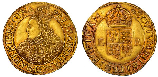 INGHILTERRA. ELIZABETH I TUDOR, 1558-1603. Half Pound, 1592-1595 (Sixth issue). Zecca della Torre (Londra).