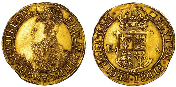 INGHILTERRA. ELIZABETH I TUDOR, 1558-1603. Pound, 1594-1596. Zecca della Torre (Londra).
