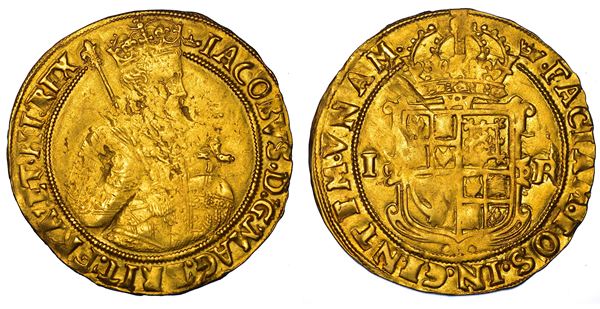INGHILTERRA. JAMES I STUART, 1603-1625. Unite, 1607-1609. Zecca della Torre (Londra).