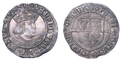 Henry VIII Tudor, Groat, 1526-1544, Zecca della Torre (Londra)