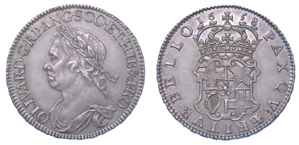 INGHILTERRA. OLIVER CROMWELL, 1653-1658. Half Crown 1658.