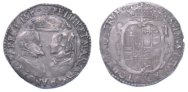 INGHILTERRA. MARY I TUDOR E PHILIP II OF SPAIN, 1554-1558. Shilling 1554.
