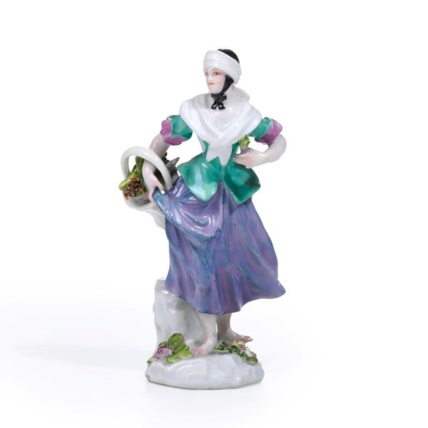 Figurina di giardiniera. Meissen, 1750 circa.