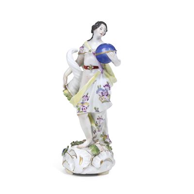 Meissen, Figurina di Urania in porcellana, verso il 1750