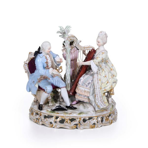 Gruppo con la musica.  Meissen, seconda metà del XIX secolo.