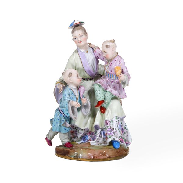 Gruppo con cinesi Meissen, primi del XX secolo 