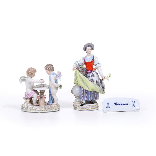 Gruppo con putti giocatori di dadi. Meissen, 1900 circa.