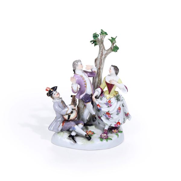 Gruppo galante. Meissen, XX secolo.