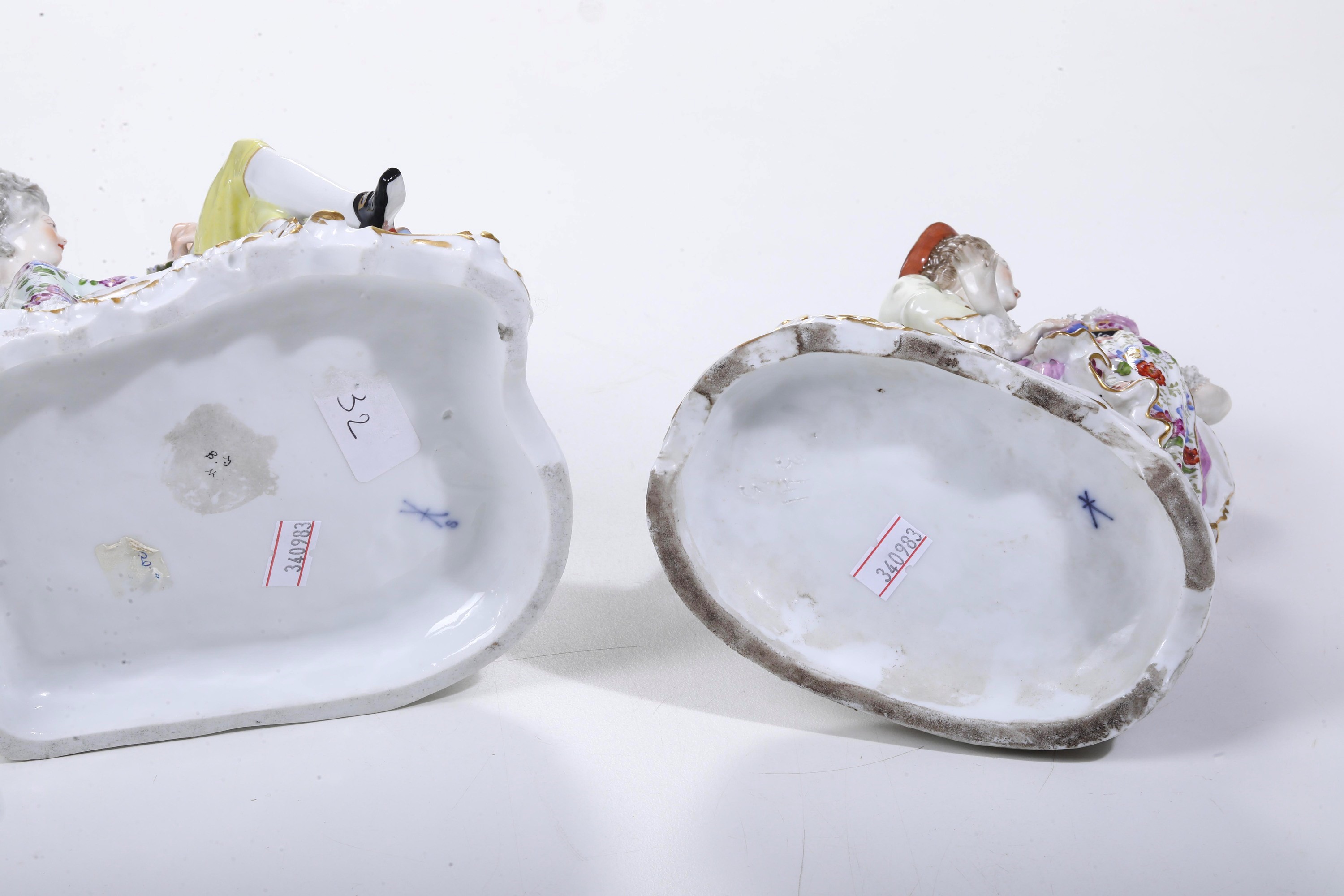 Manifattura Samson, Due gruppi galanti, Porcellana, circa 1900