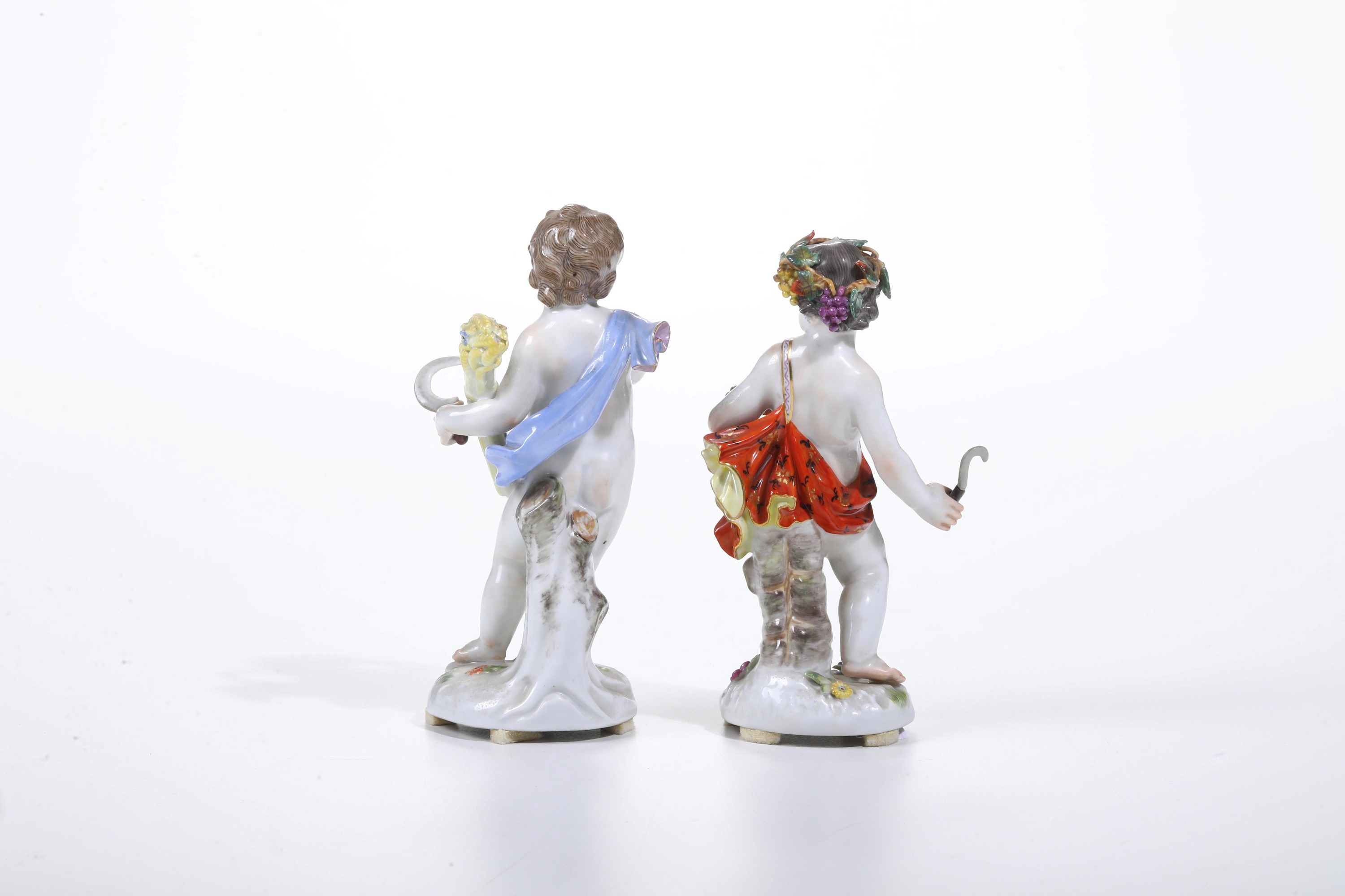 Figurine allegoriche dell’estate e dell’autunno. Meissen, XX secolo.