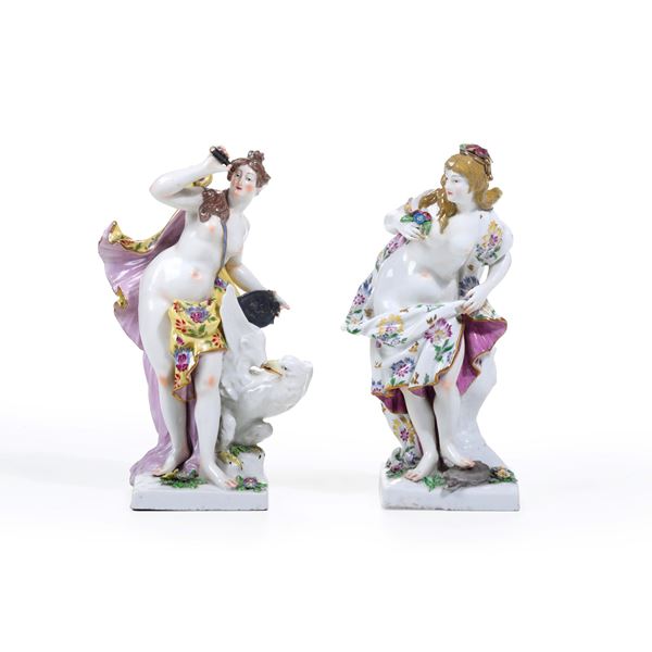 Coppia di grandi figure allegoriche.<BR>Parigi, inizio del XX secolo.