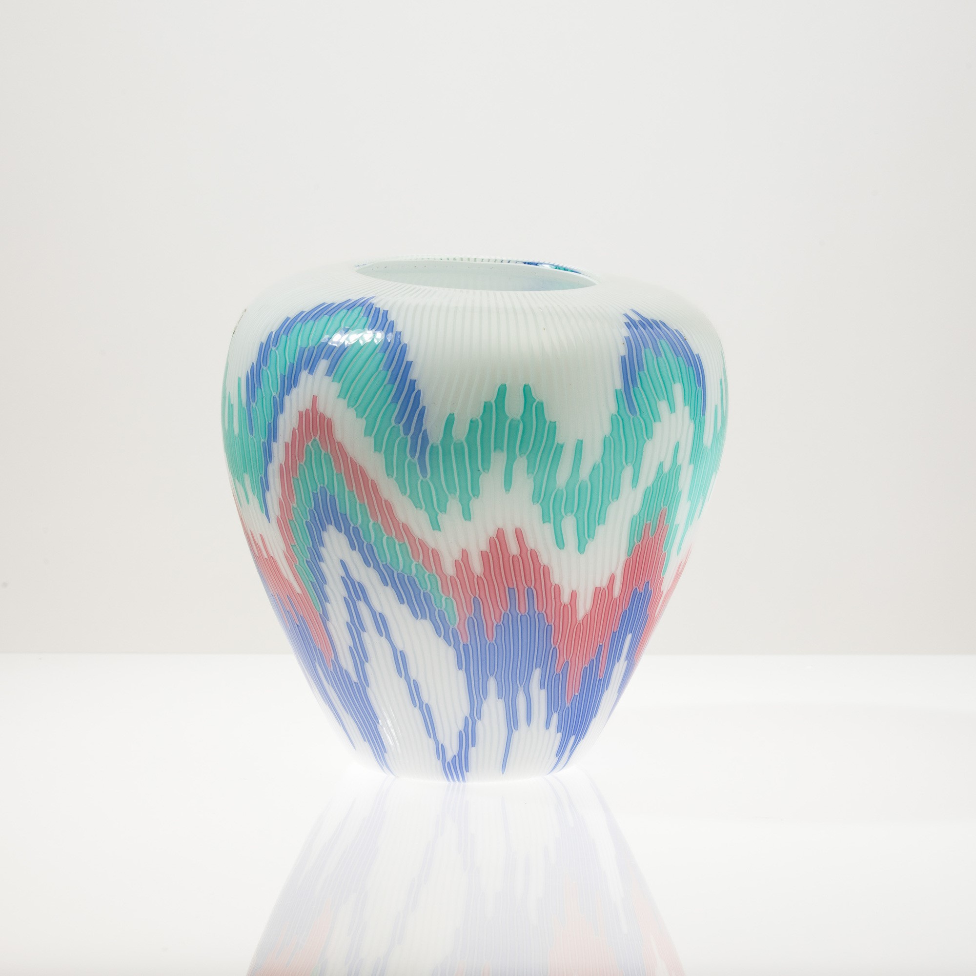 Barbara del Vicario - Vaso 'Fiamme', vetro soffiato, 1987