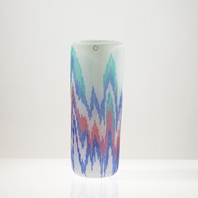 Vaso Fiamme in vetro soffiato, Murano 1987