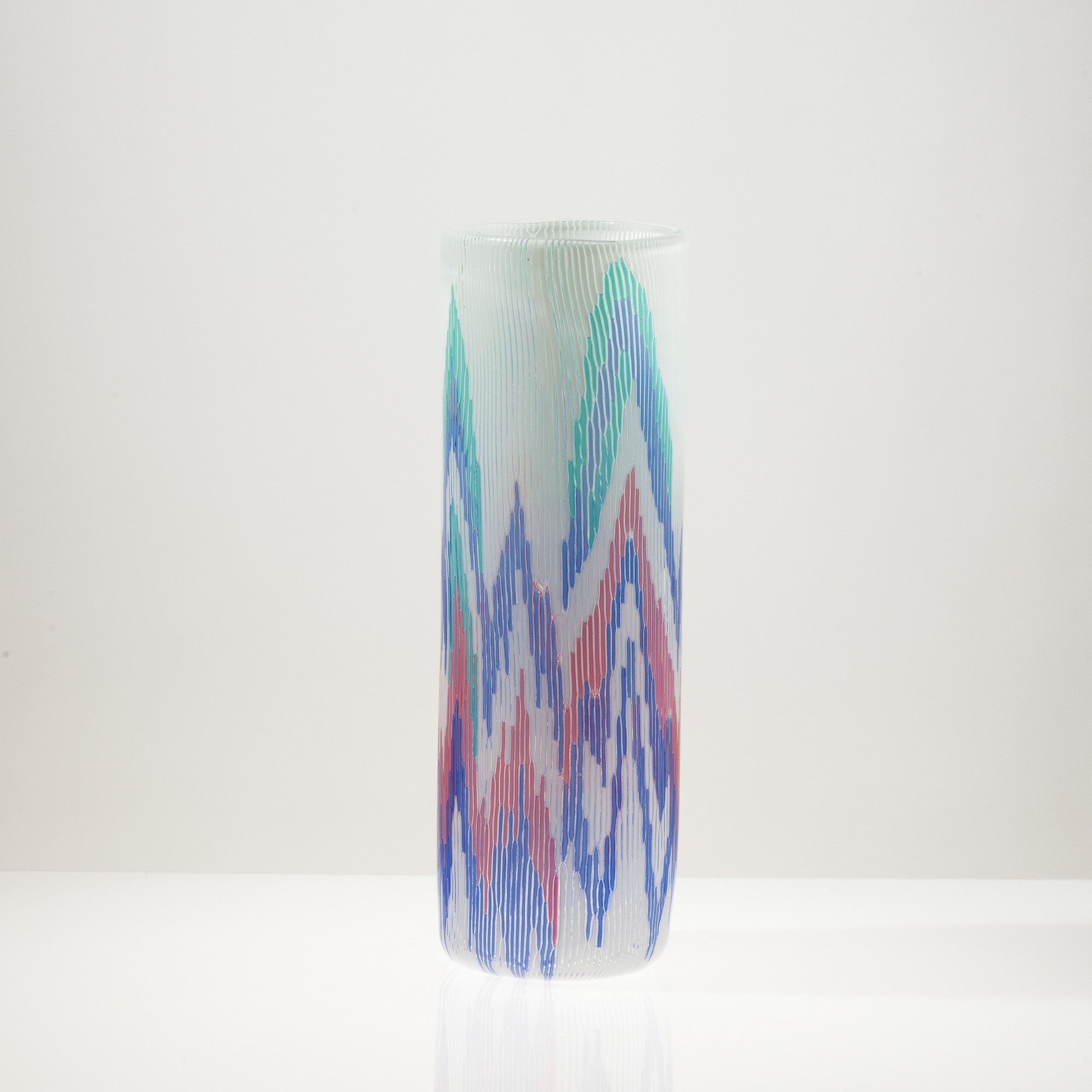 Barbara del Vicario - Vaso Fiamme in vetro soffiato, Murano 1987