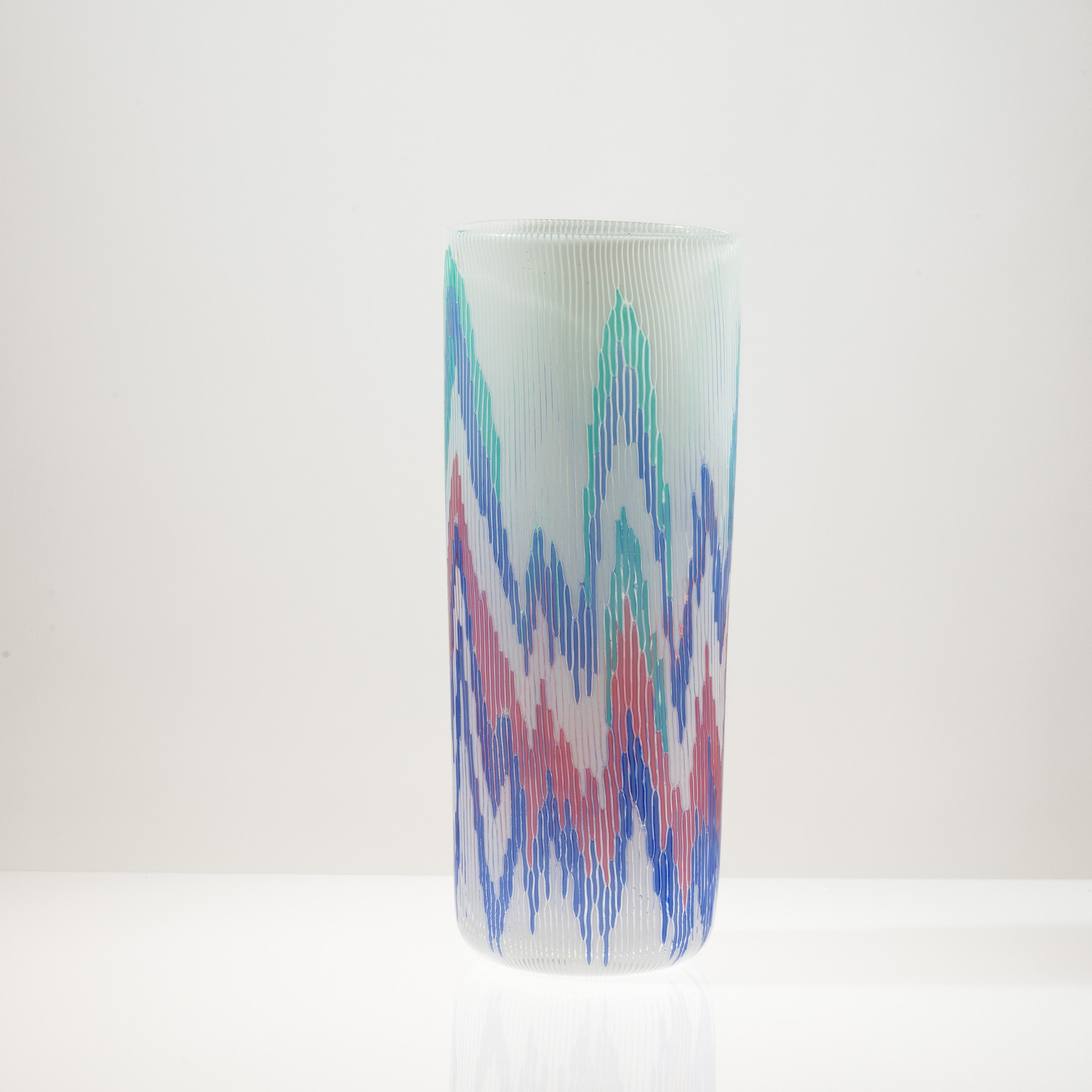 Barbara del Vicario - Vaso Fiamme in vetro soffiato, Murano 1987