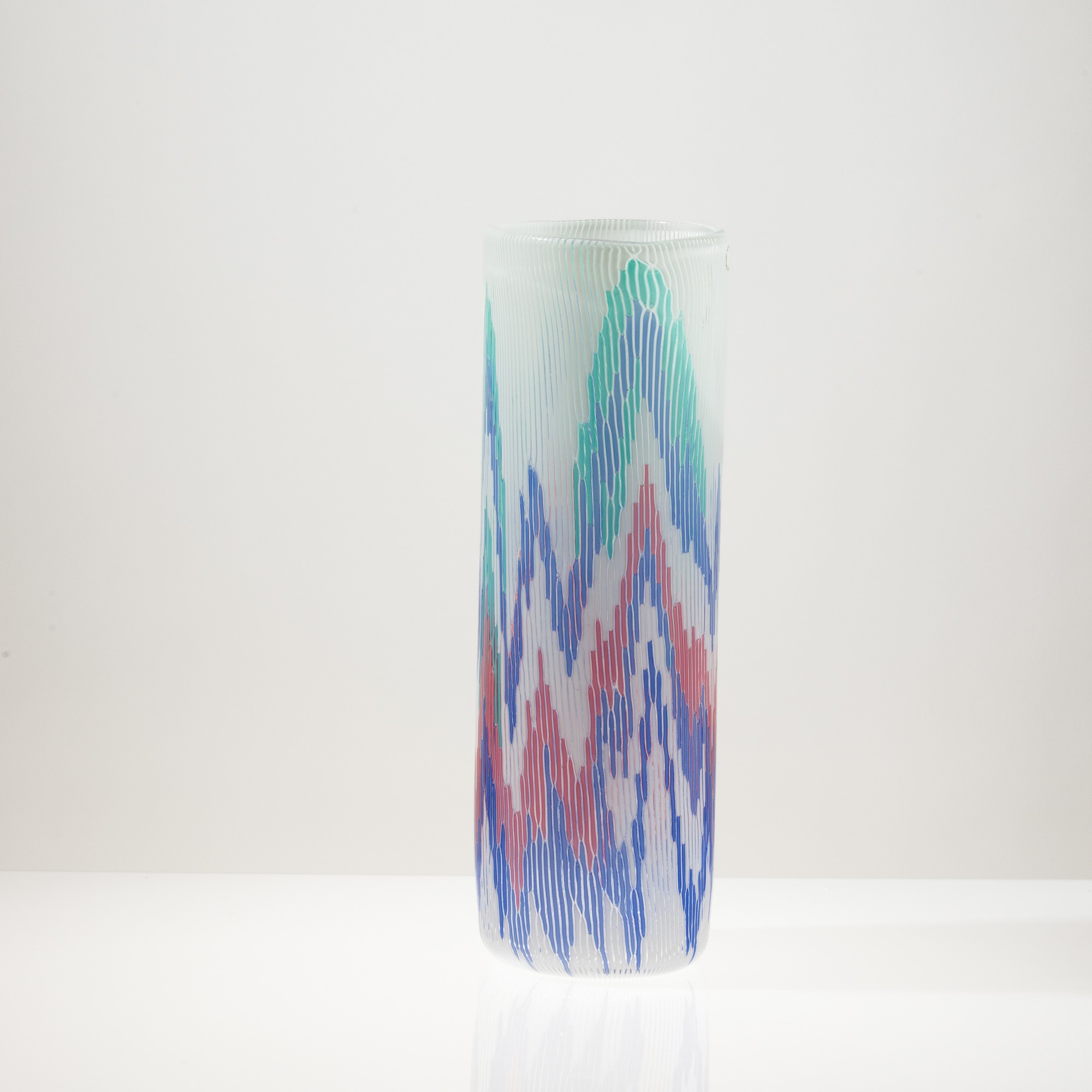 Barbara del Vicario - Vaso Fiamme in vetro soffiato, Murano 1987