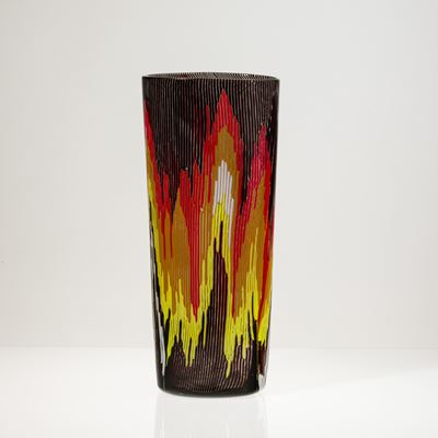 Vaso serie Fiamme, Murano 1987