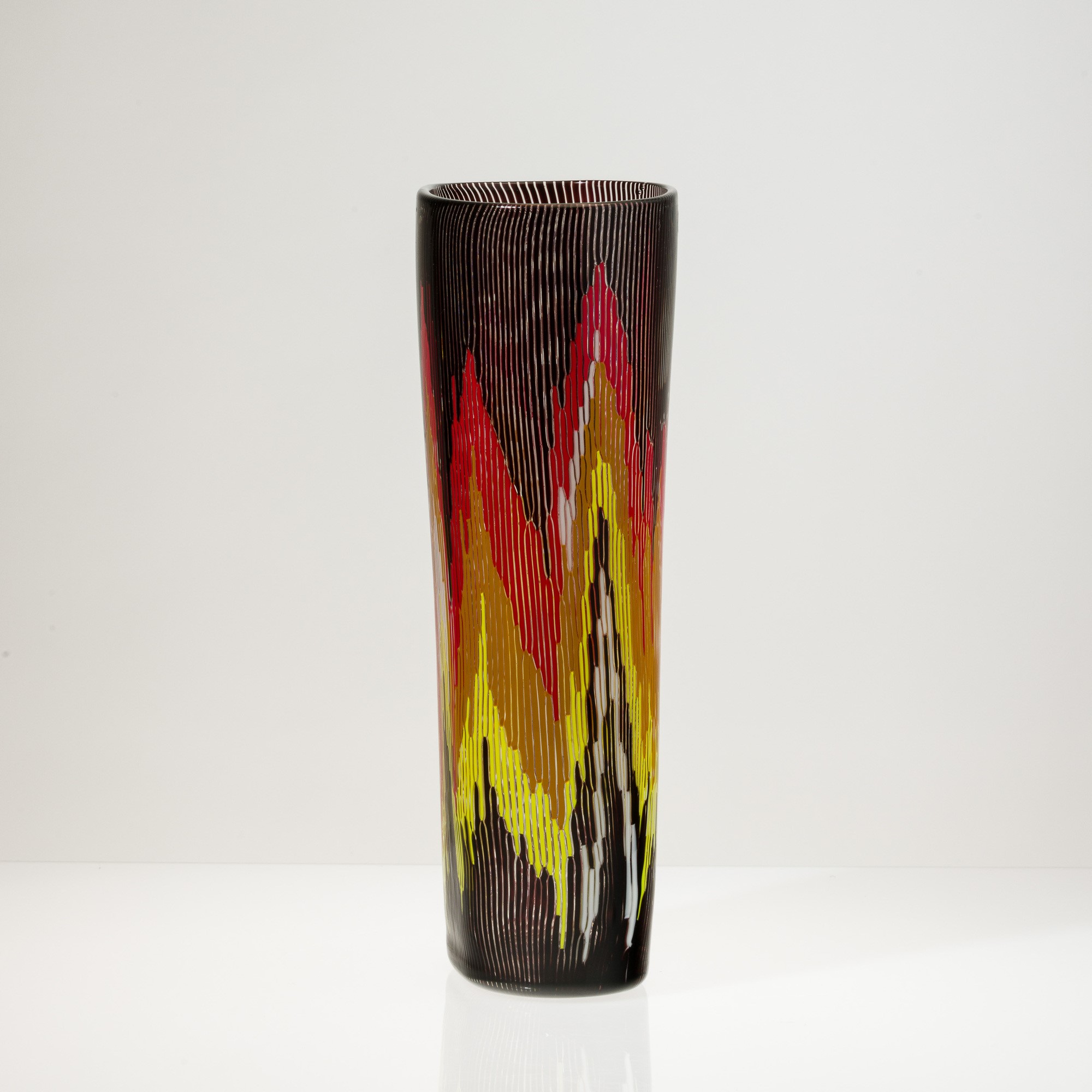 Barbara del Vicario - Vaso serie Fiamme, Murano 1987