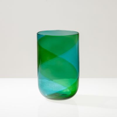 Vaso cilindrico 'Coreani', vetro soffiato, 1980 ca.