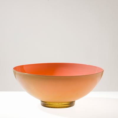 Coppa Aurata in vetro soffiato opalino, Murano 2006