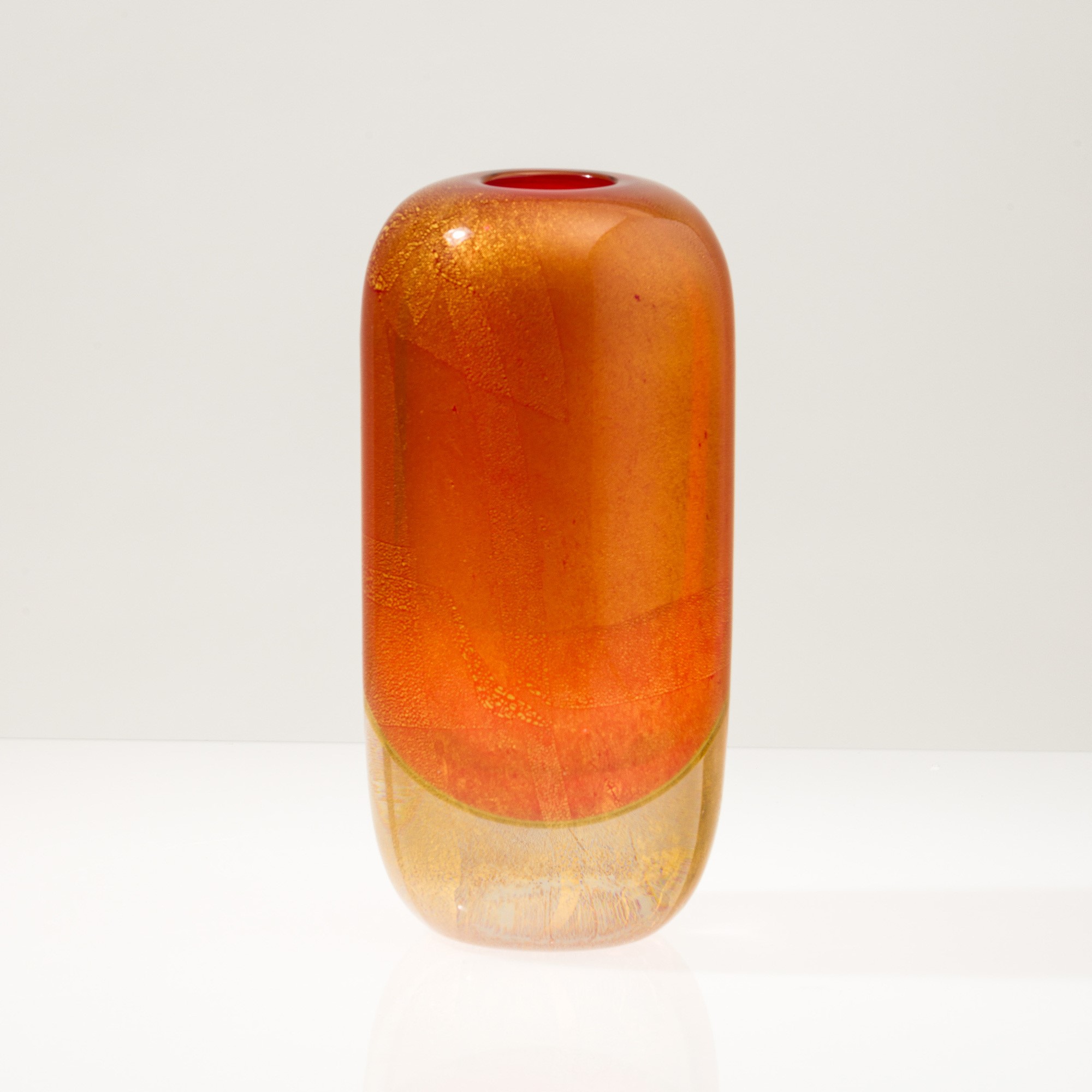 Laura Diaz De Santillana - Vaso Sommersi Oro, vetro sommerso arancione, 2003