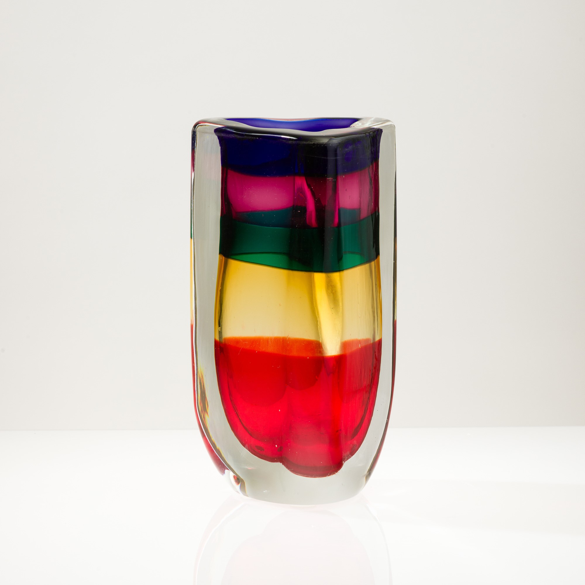 Fulvio Bianconi - Vaso serie A Fasce Sommerse, Murano 1983