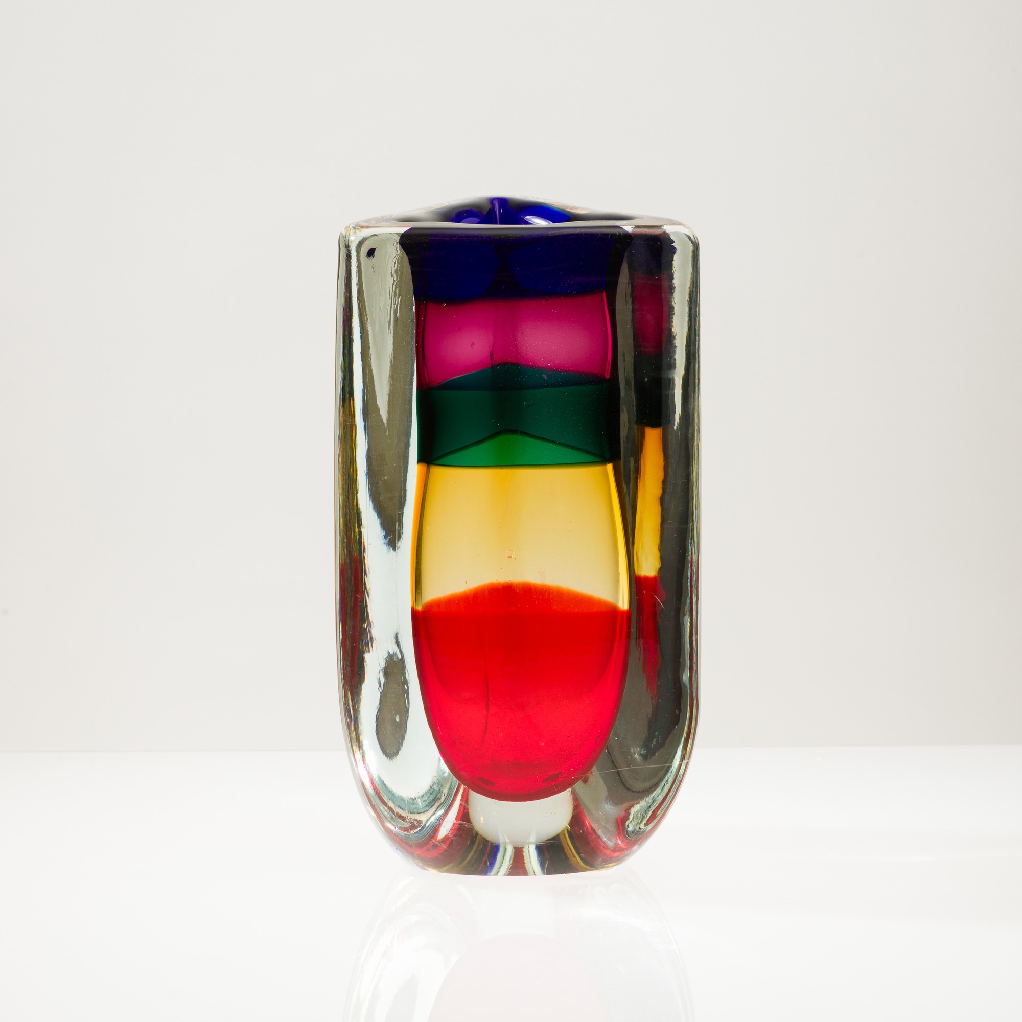 Fulvio Bianconi - Vaso serie A Fasce Sommerse, Murano 1983