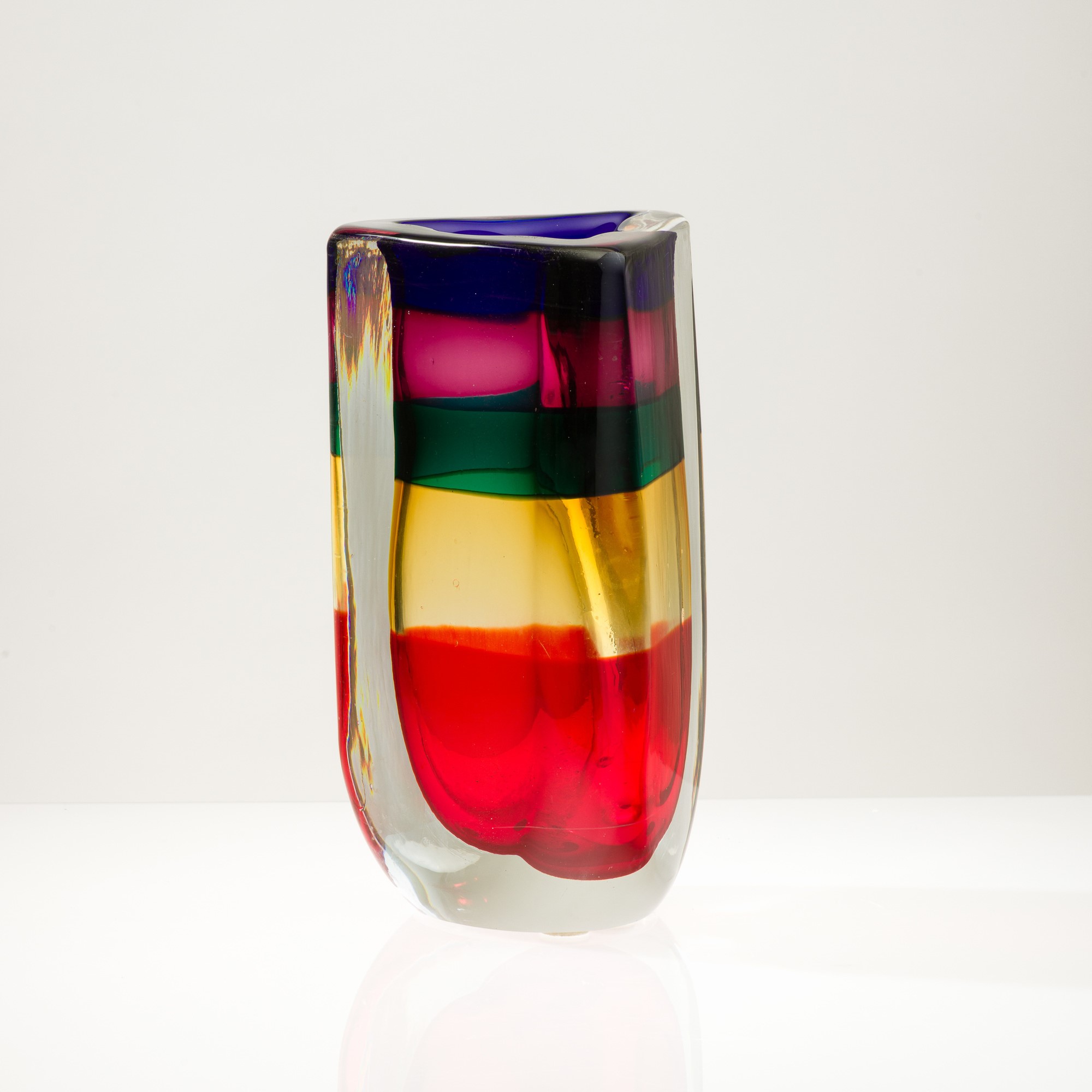 Fulvio Bianconi - Vaso serie A Fasce Sommerse, Murano 1983