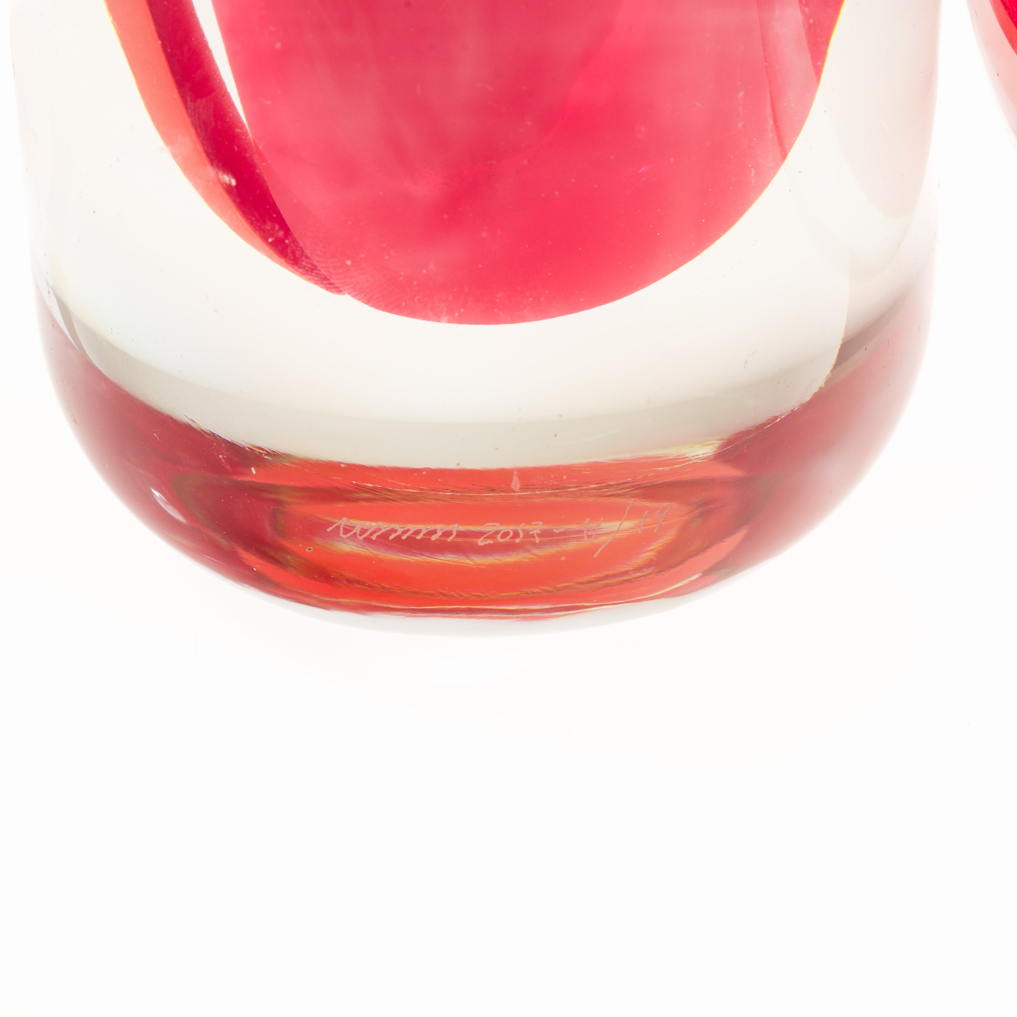 Venini, Vaso cilindrico in vetro pesante, Murano 2017