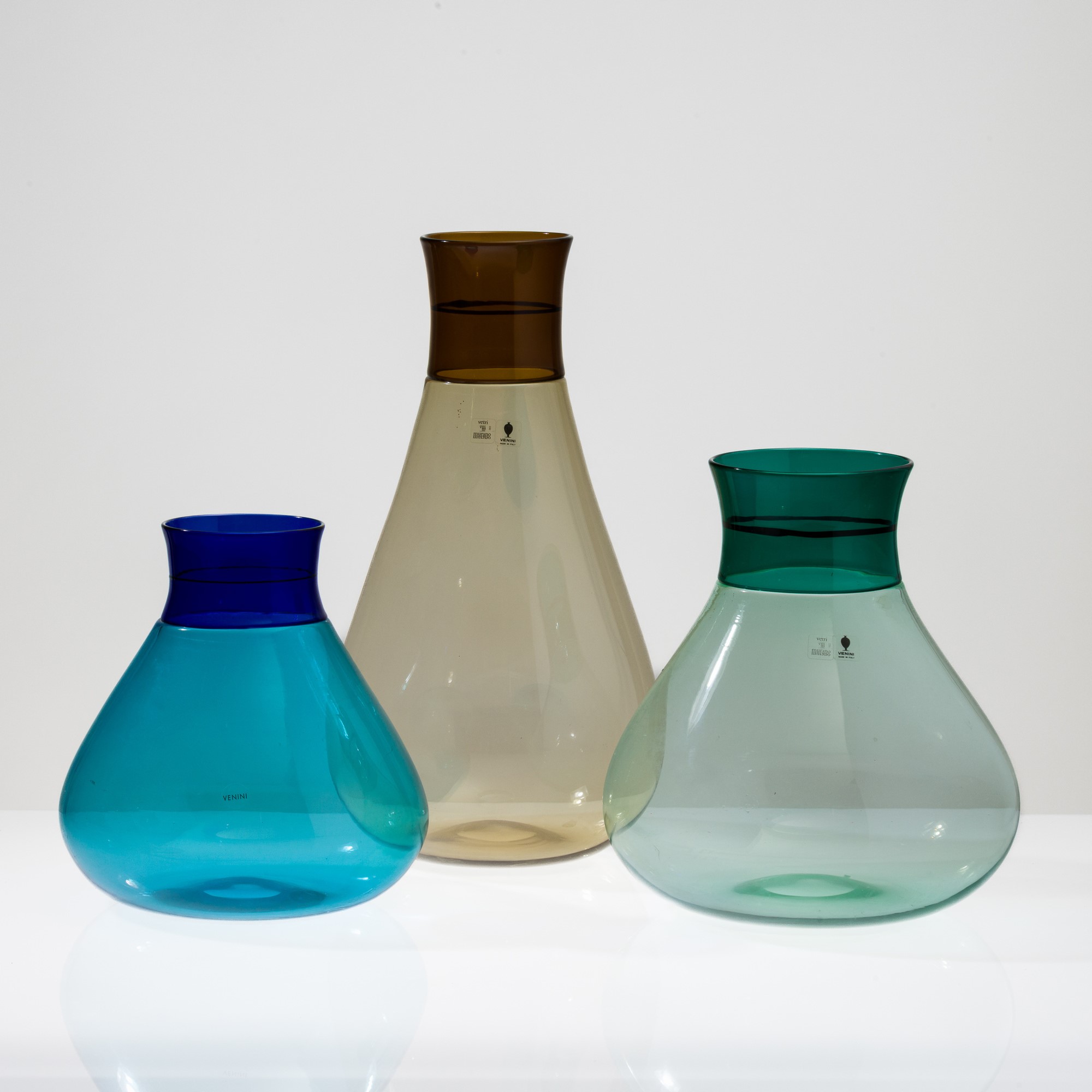 Ludovico Diaz De Santillana - Lotto di tre vasi in vetro soffiato, Murano, 1982-2013