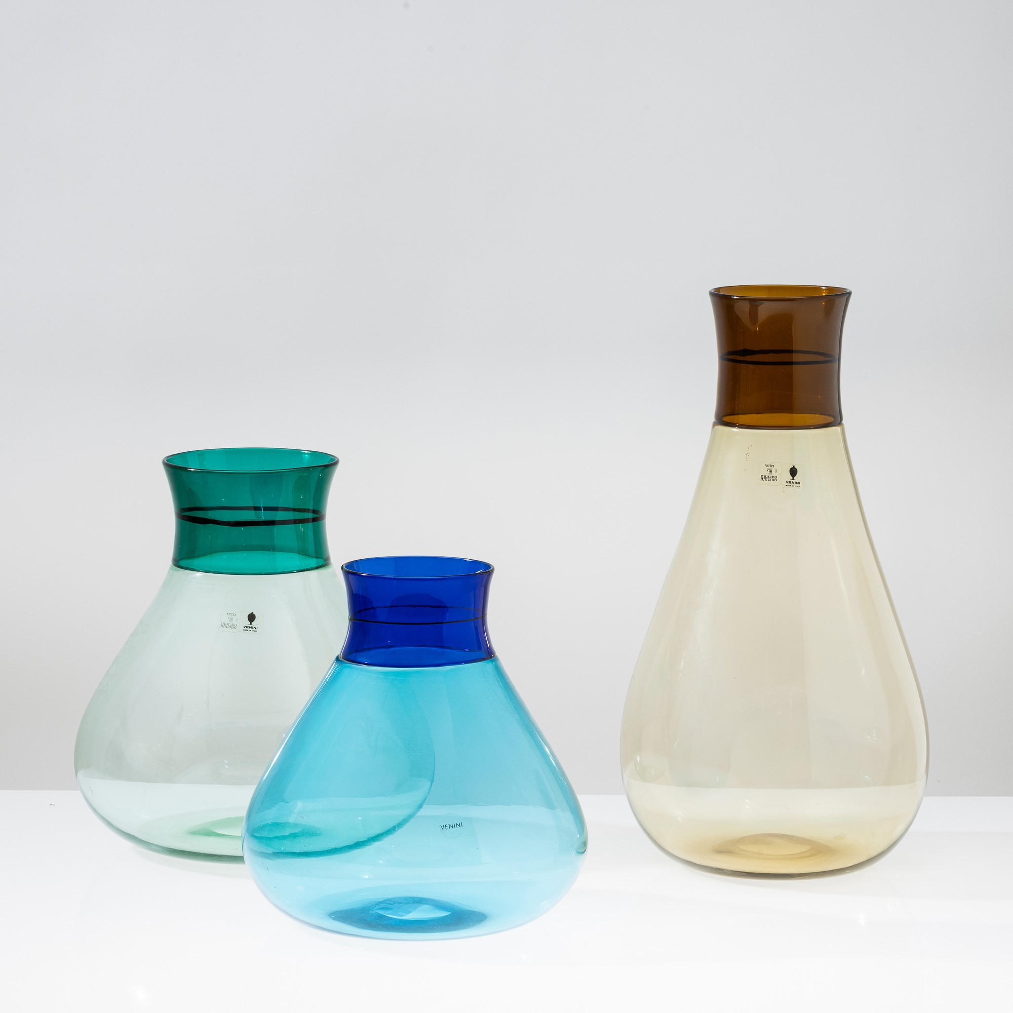 Ludovico Diaz De Santillana - Lotto di tre vasi in vetro soffiato, Murano, 1982-2013