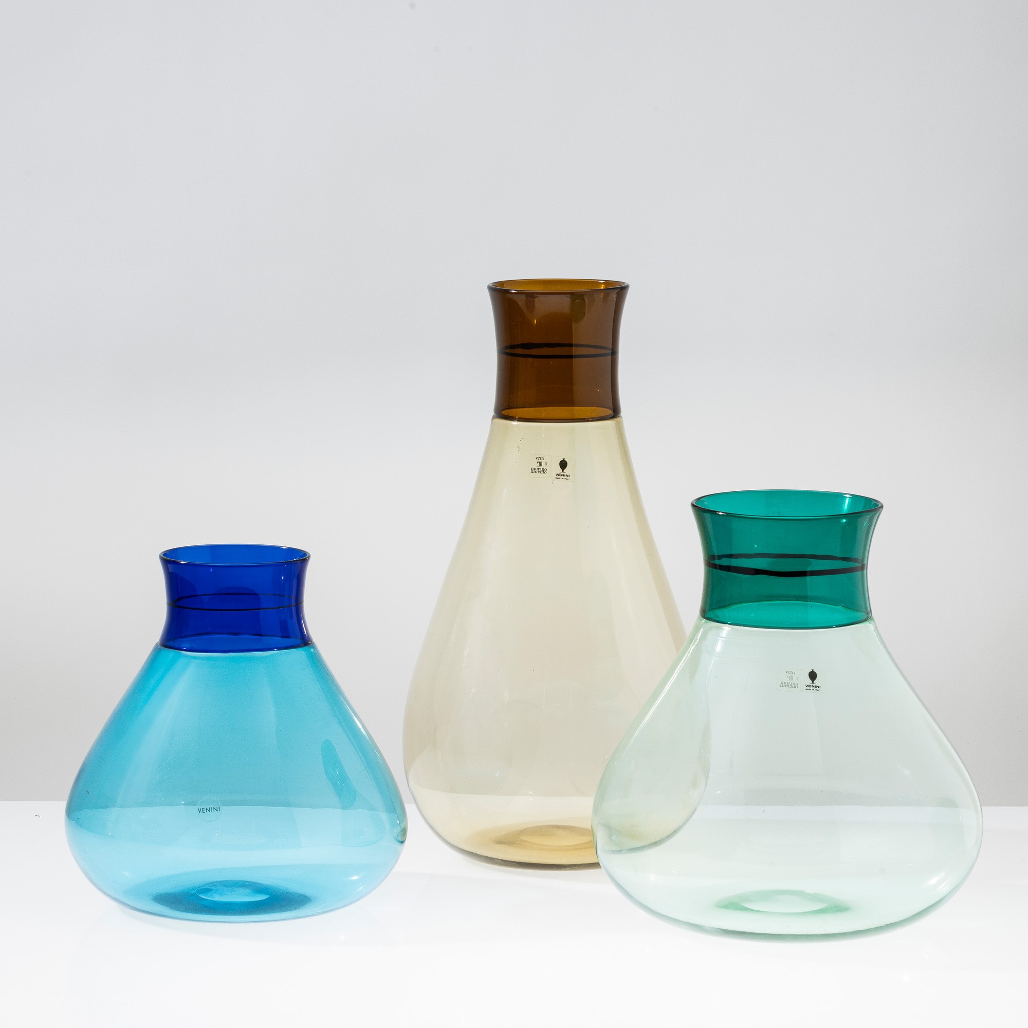 Ludovico Diaz De Santillana - Lotto di tre vasi in vetro soffiato, Murano, 1982-2013