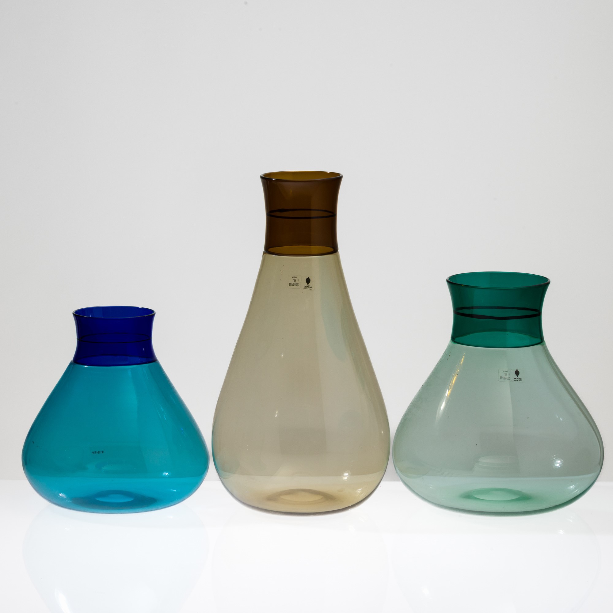 Ludovico Diaz De Santillana - Lotto di tre vasi in vetro soffiato, Murano, 1982-2013