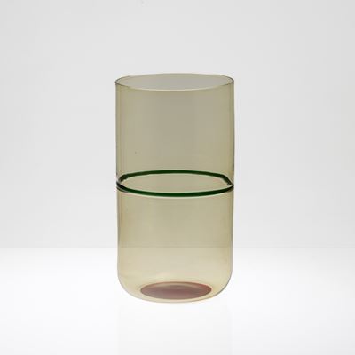 Vaso cilindrico della serie Macchie in vetro soffiato