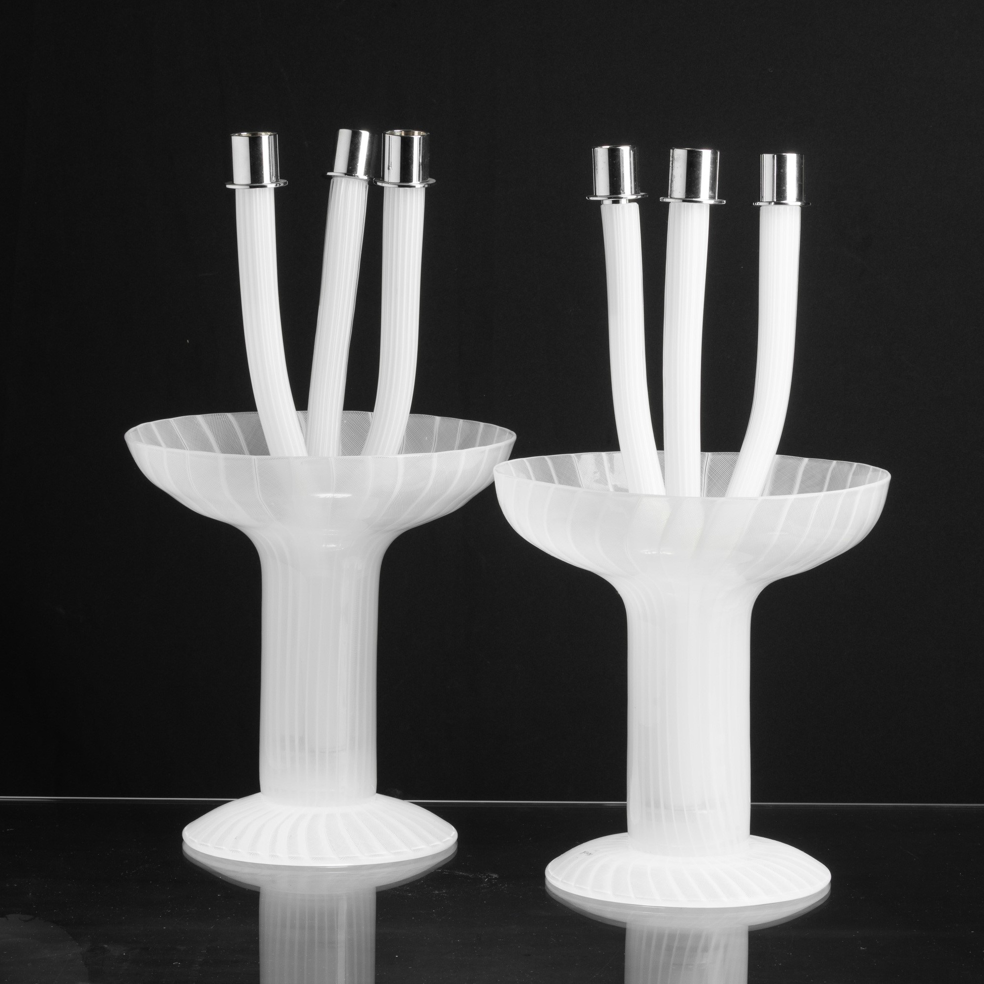 Venini, Portacandele Lumière a tre luci in vetro soffiato, 2004