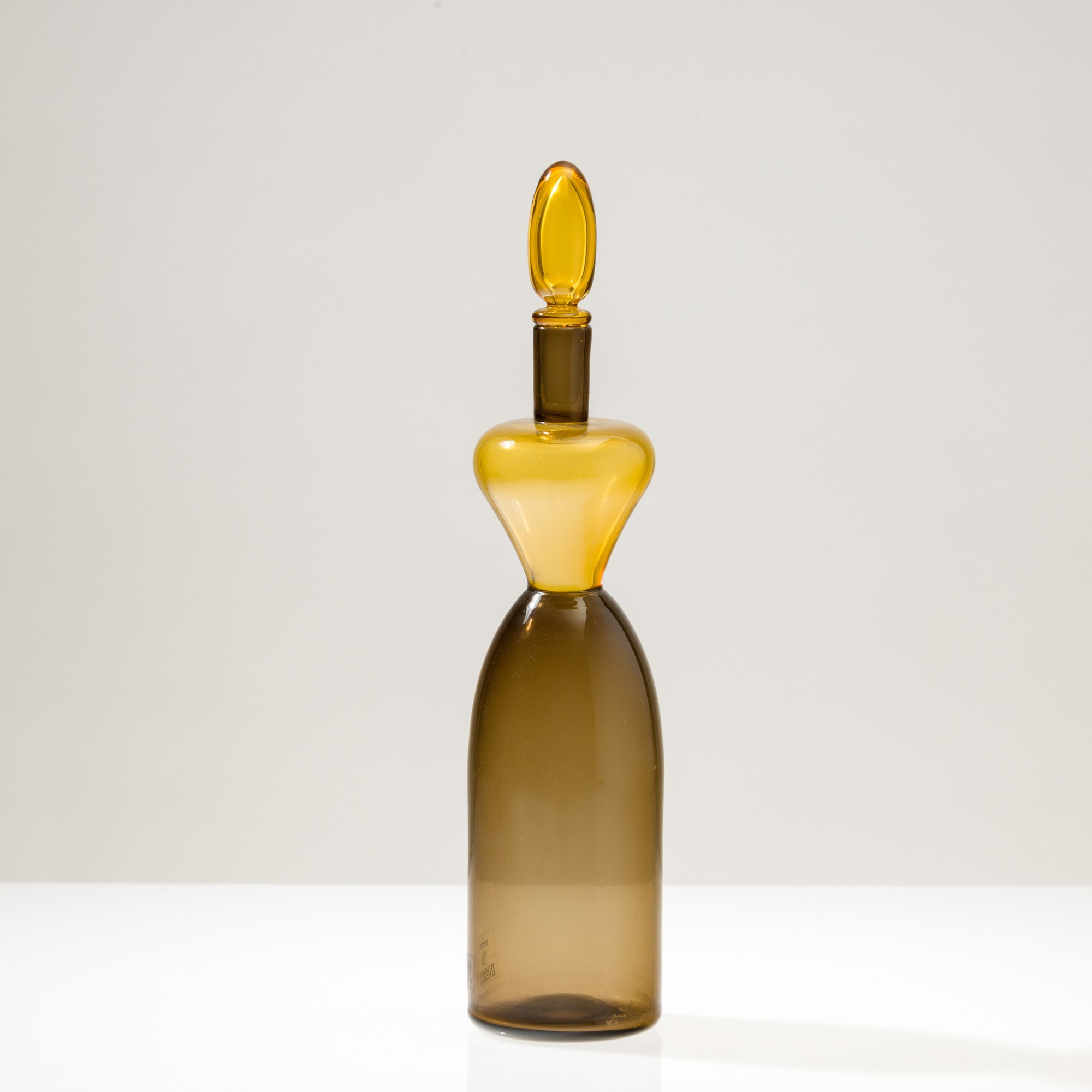 Gio Ponti - Bottiglia in vetro soffiato con tappo a forma di oliva