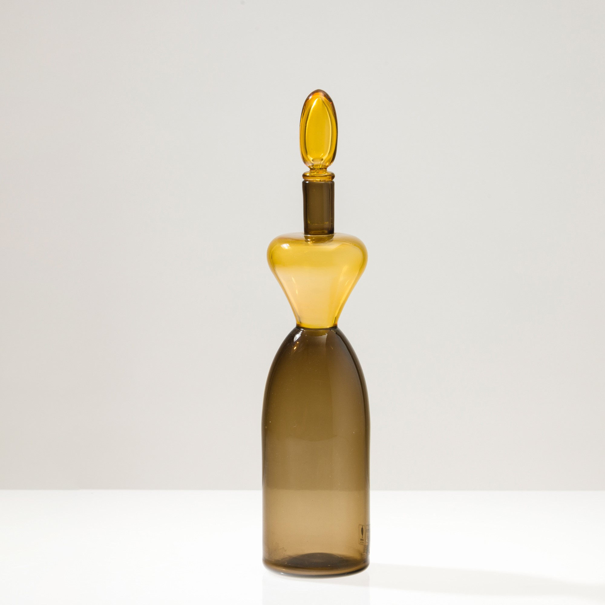 Gio Ponti - Bottiglia in vetro soffiato con tappo a forma di oliva