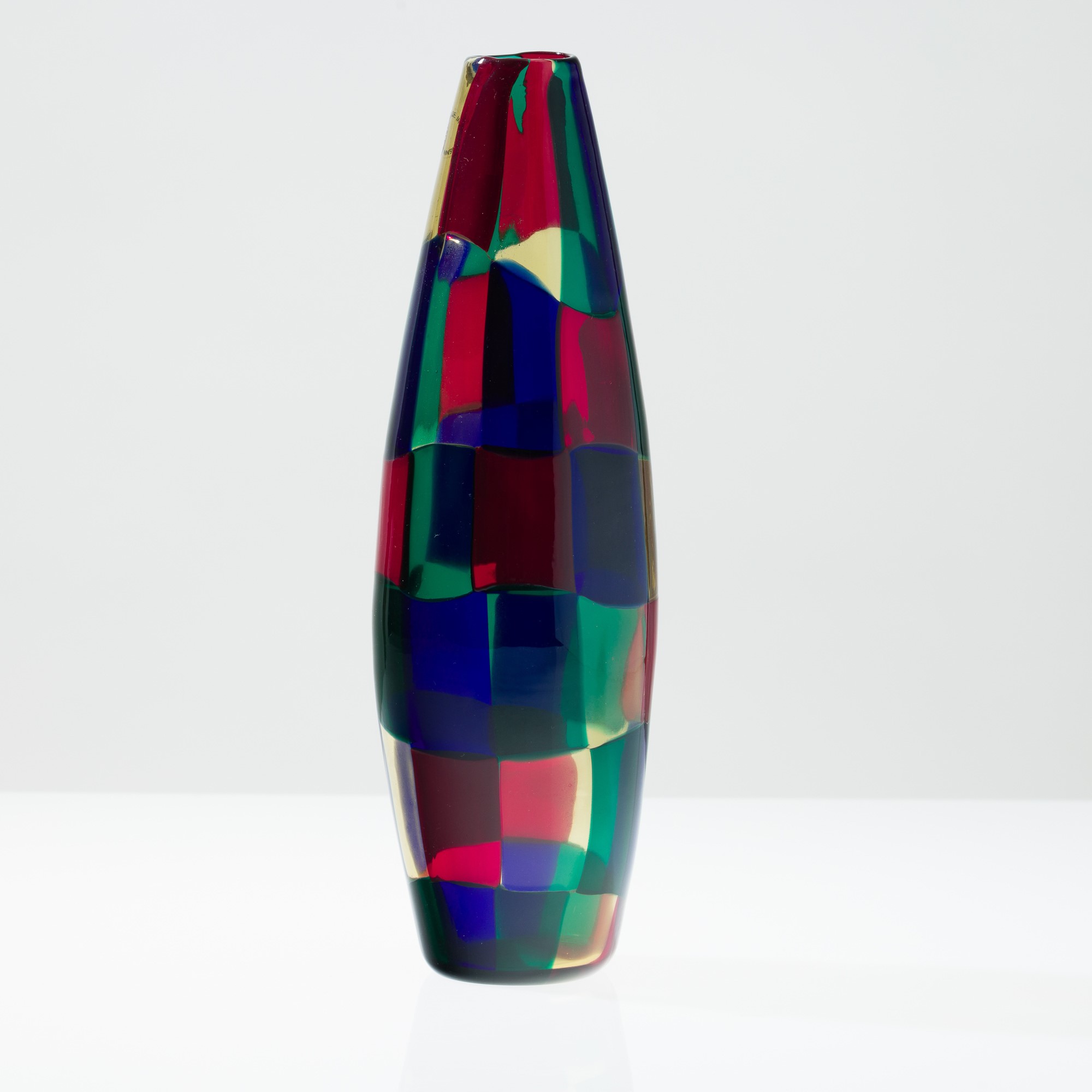 Fulvio Bianconi - Vaso in forma di sigaro, serie Pezzati, Murano 2000