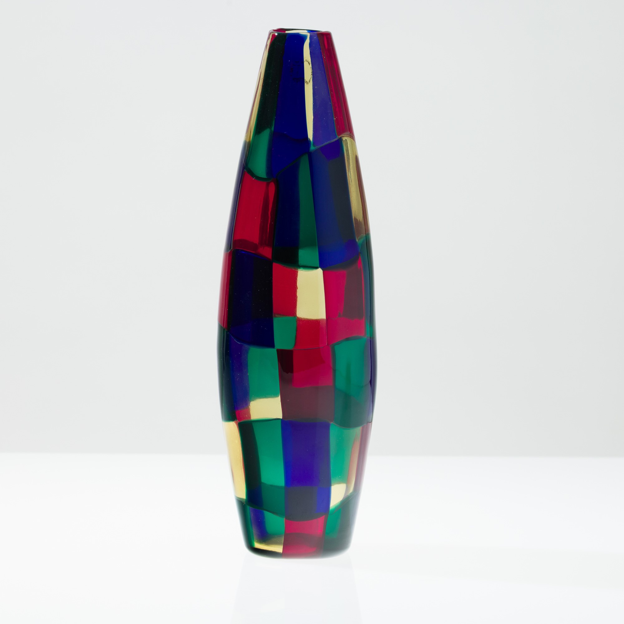Fulvio Bianconi - Vaso in forma di sigaro, serie Pezzati, Murano 2000