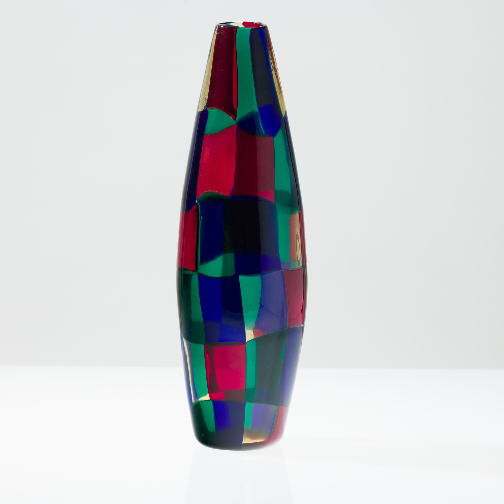 Fulvio Bianconi - Vaso in forma di sigaro, serie Pezzati, Murano 2000