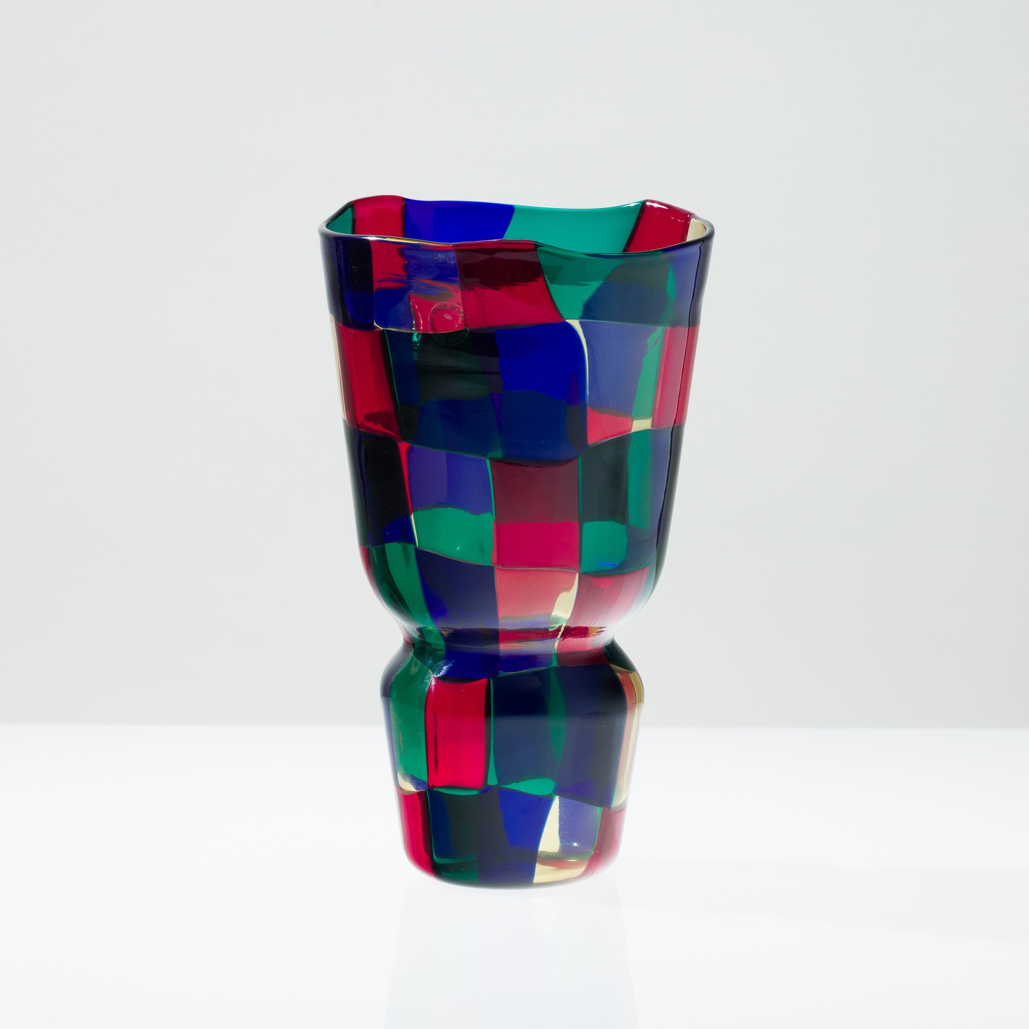Fulvio Bianconi - Vaso troncoconico della serie Pezzati, Murano 2000