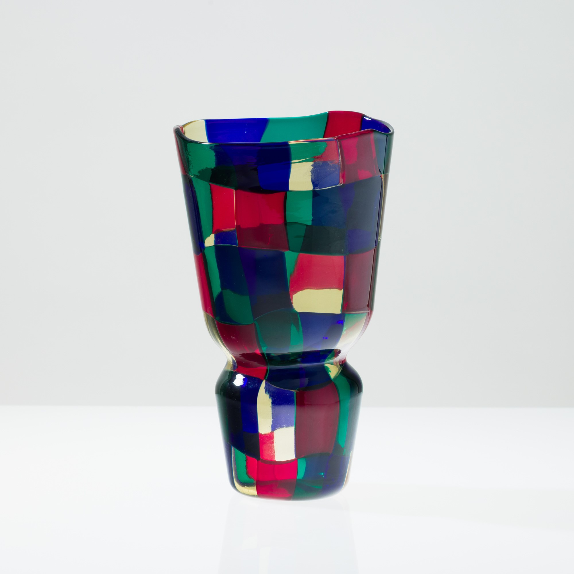 Fulvio Bianconi - Vaso troncoconico della serie Pezzati, Murano 2000