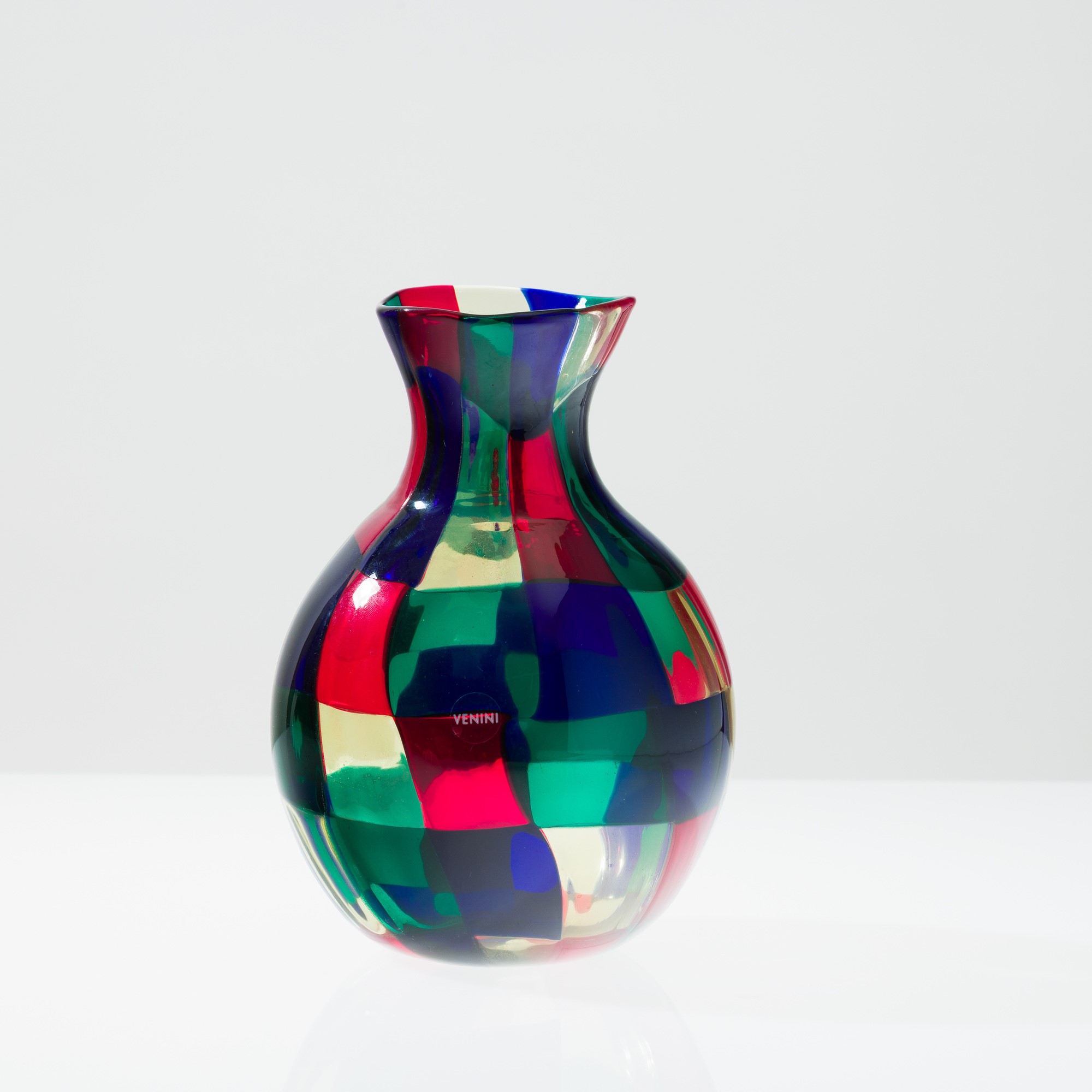 Fulvio Bianconi - Vaso globulare con collo svasato, serie Pezzati, Murano 2008